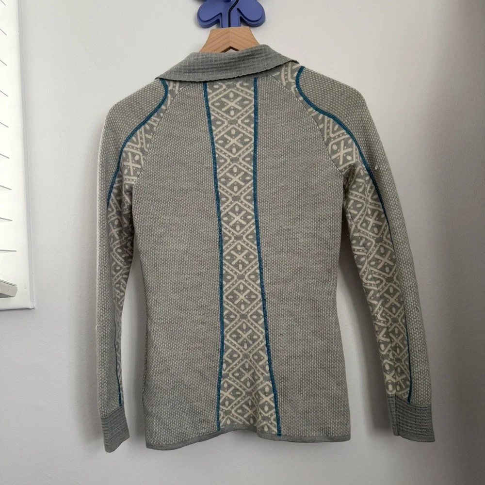 Smartwool XS Dacono Ski Full Zip Sweater Merino Wool Nordic Grey Hike Winter - Picture 4 of 7